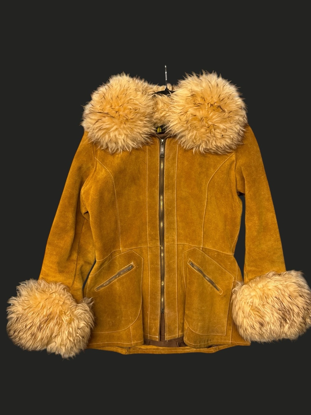Women's Suede Penny Lane Jacket with Faux Fur Trim